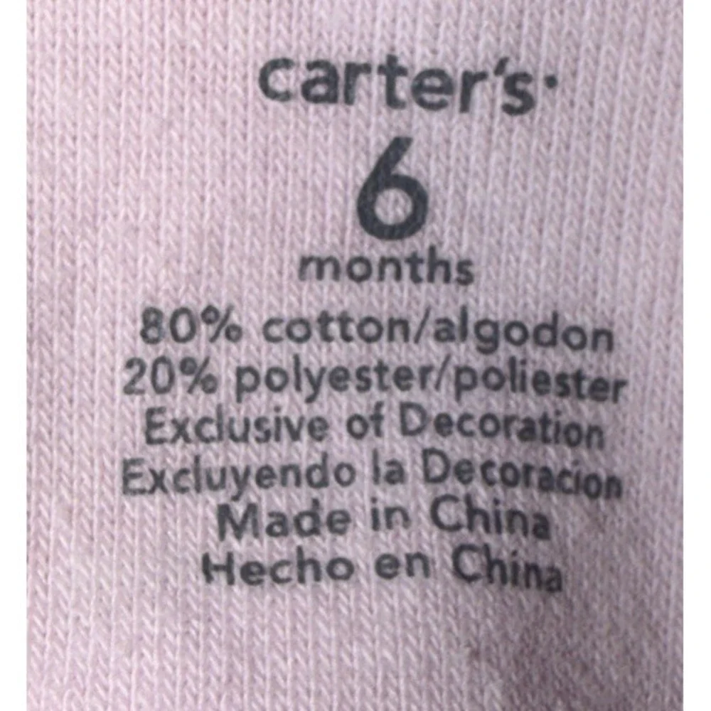 Carter's Baby Girls Pink Rosebuds Terry Sleeper Footed Buttons Flowers‎ 6 Month